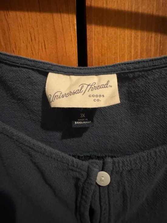 Universal Thread Blue Button-Front Sundress with Ruffle Straps - Picture 2 of 3